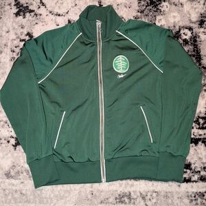 Nike Vintage Full-Zip Track Jacket Oregon Forest Green White Tree Graphic Medium